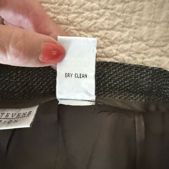 Valerie Stevens Classic Brown 100% Wool Tweed Lined Pencil Skirt Size 8 - Picture 5 of 7